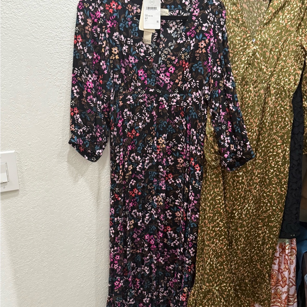 Saltwater LUXE Black and Pink V-Neck Sundress